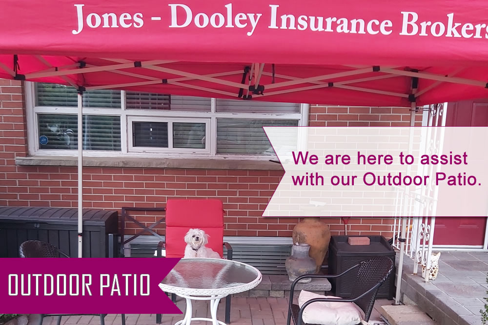 For your convenience and safety, we have an outdoor patio that we can meet and discuss your needs.